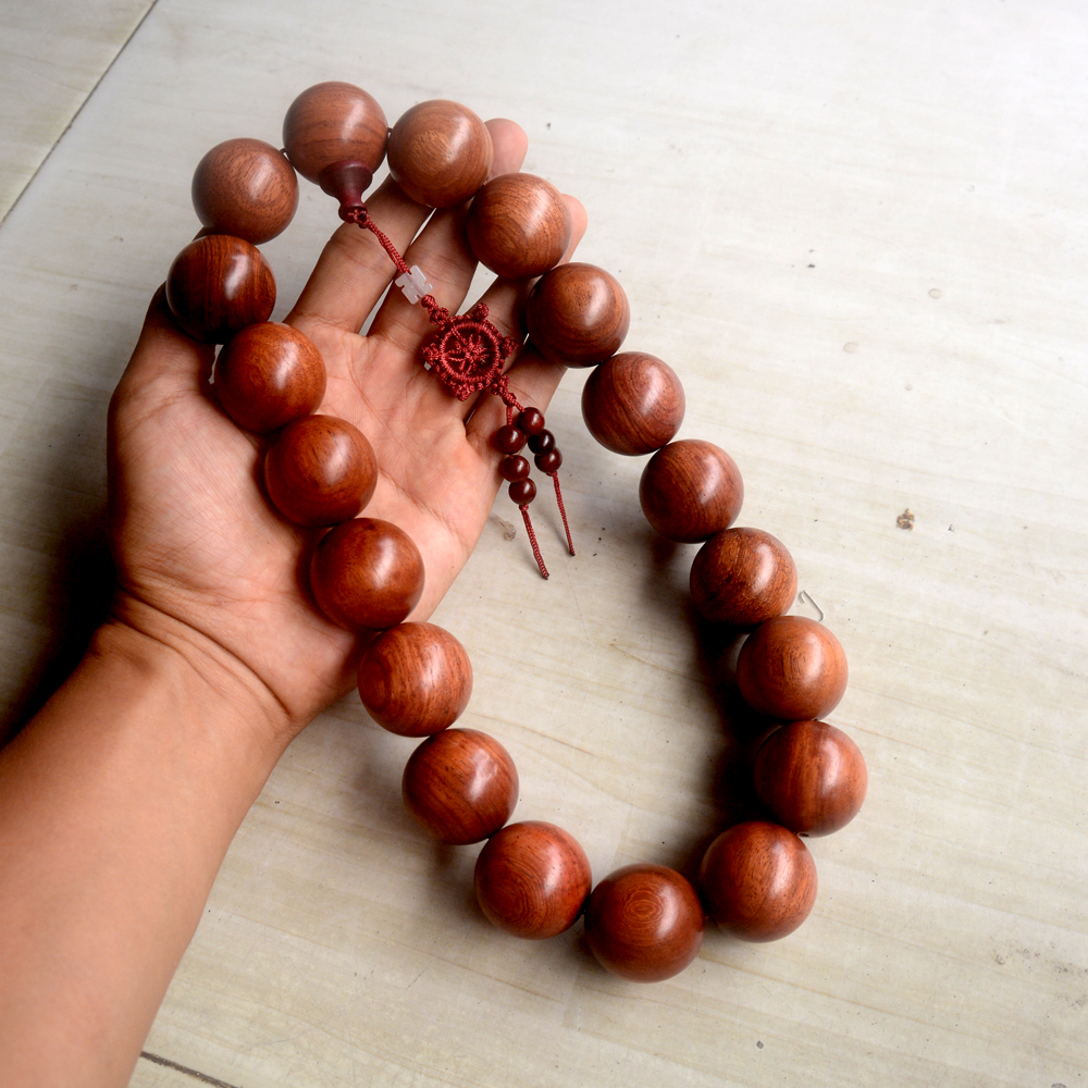 [HCM]Vòng tay chuỗi hạt gỗ hương đỏ lần hạt