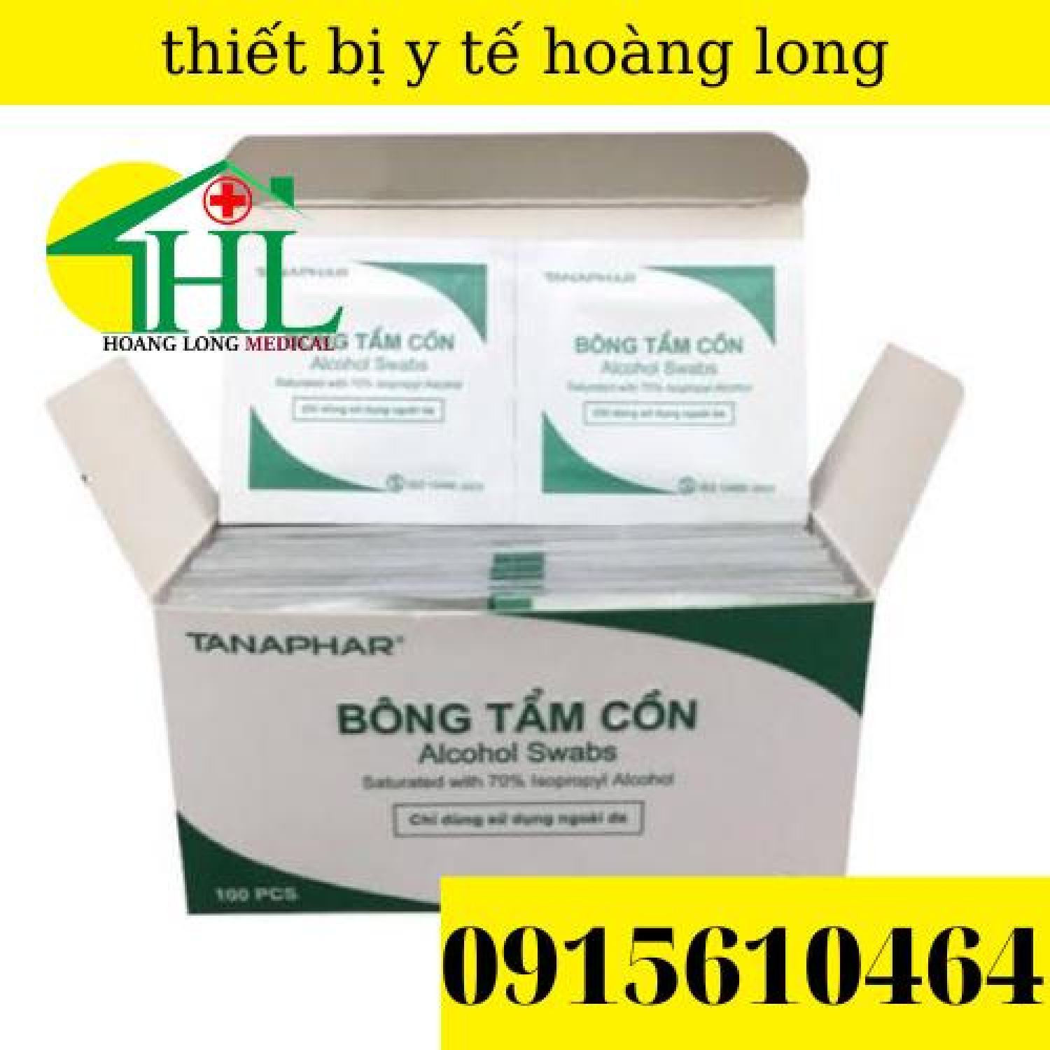 Bông Tẩm Cồn TANAPHAR - Gạc Tẩm Cồn Alcohol Pads [Hộp 100 Miếng]