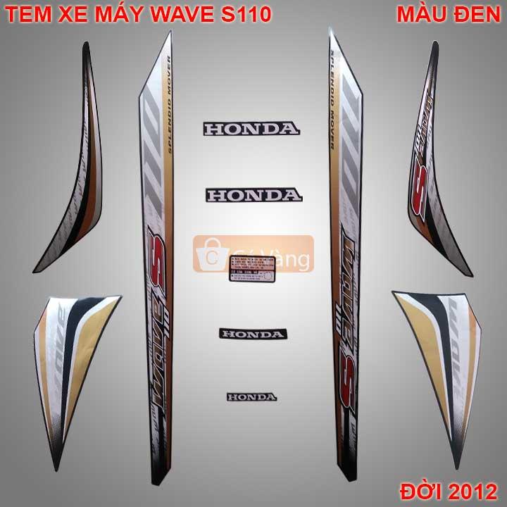 [HCM]Tem xe máy Wave S110 MÀU ĐEN đời 2012 chất lượng