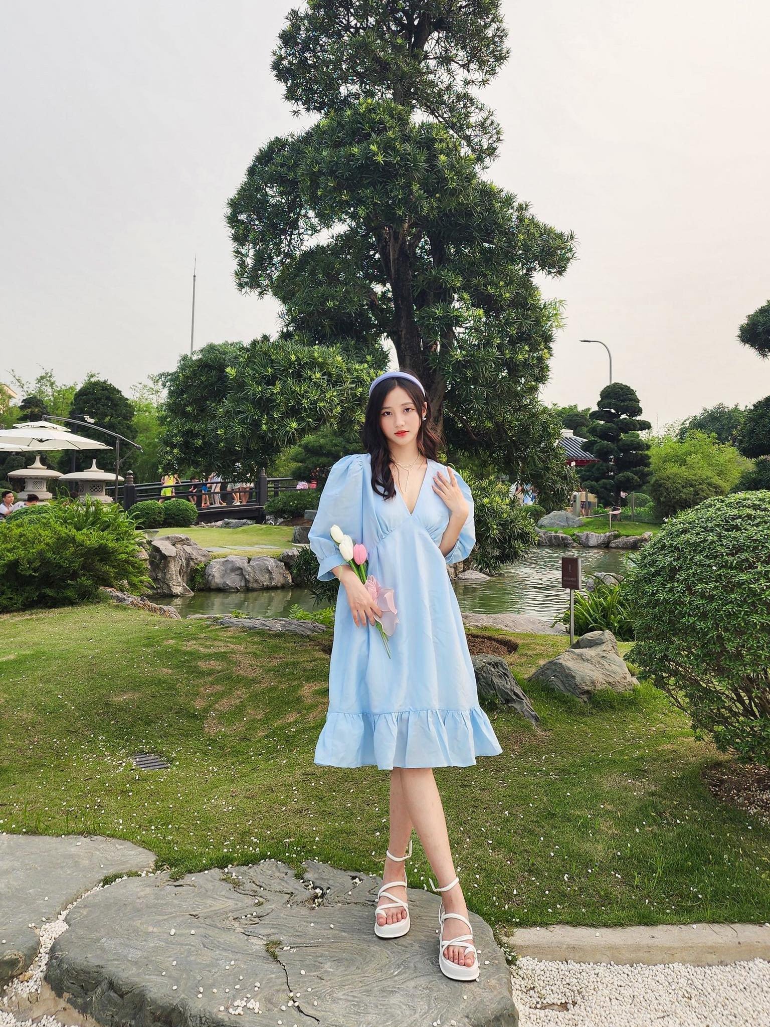 AfterBefore | Đầm doll cổ tim 2 màu