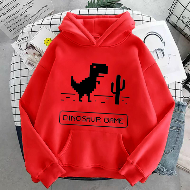 [Hoàn Tiền 15%] ÁO HOODIE UNISEX IN DINOSAUR GAME (NHIỀU MÀU)