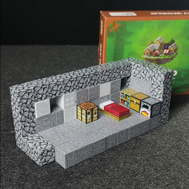 Mô hình lắp ráp minecraft từ các khối nam châm