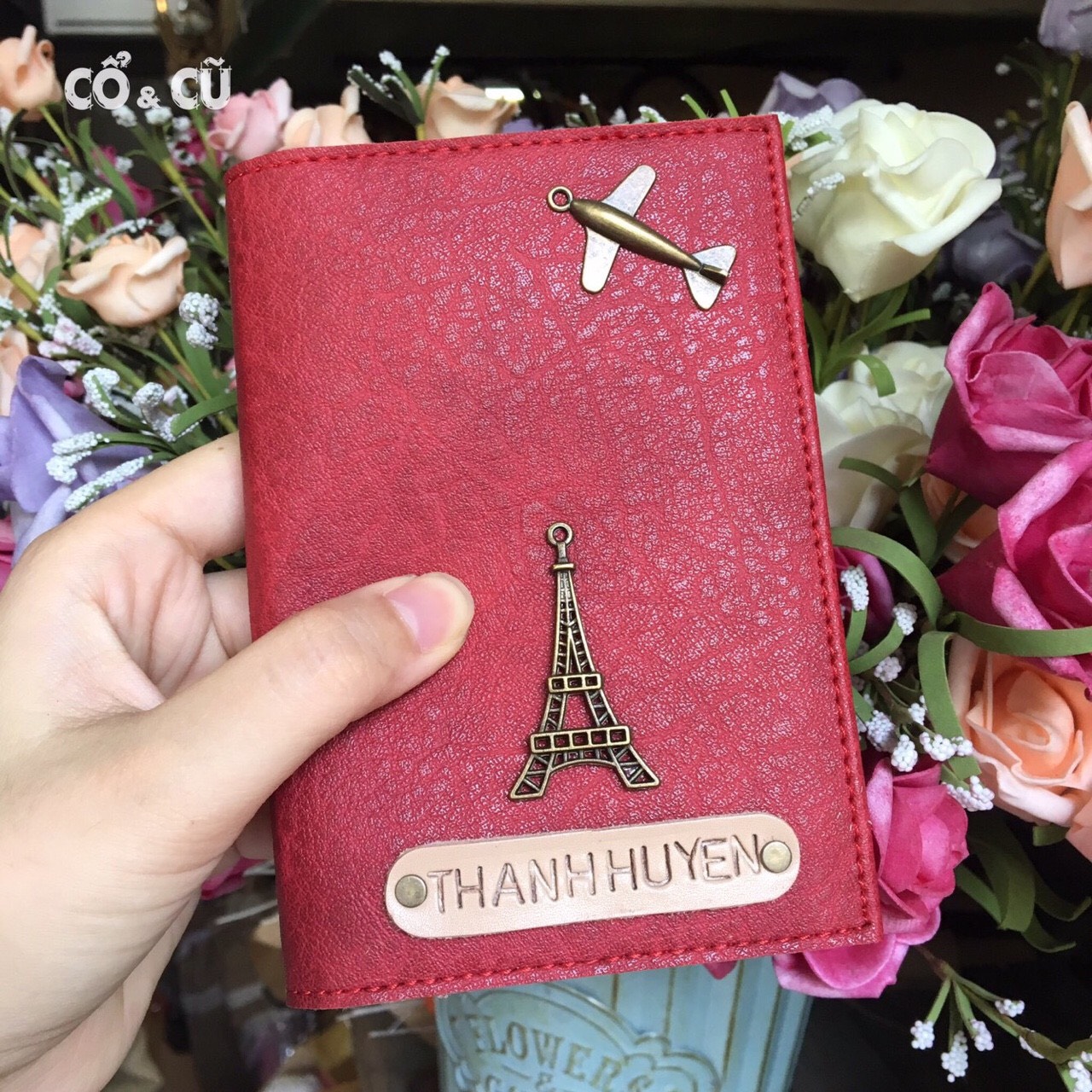 [HCM]Ví đựng hộ chiếu/cover passport màu đỏ boocđo