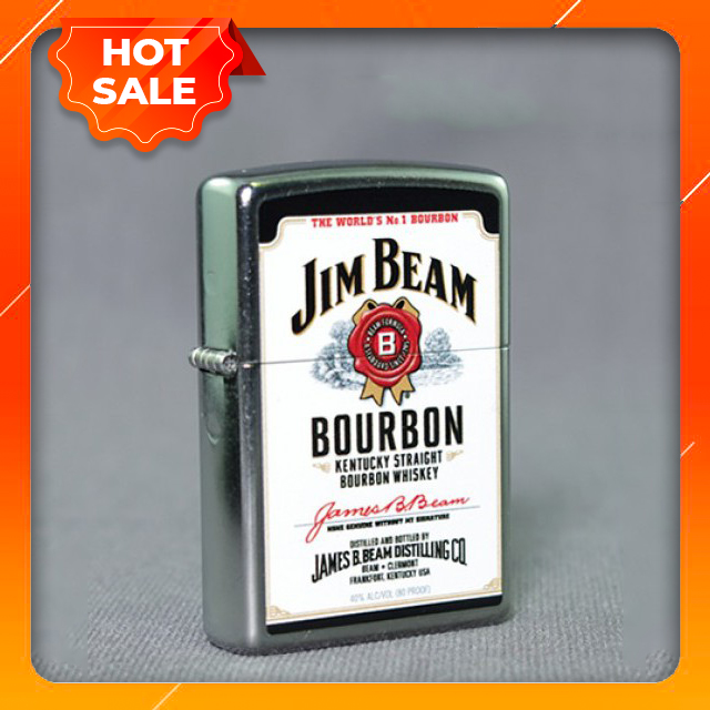 Vỏ hộp quẹt bật lửa zippo mỹ chính hãng jim beam - dùng xăng bấc đá cao cấp