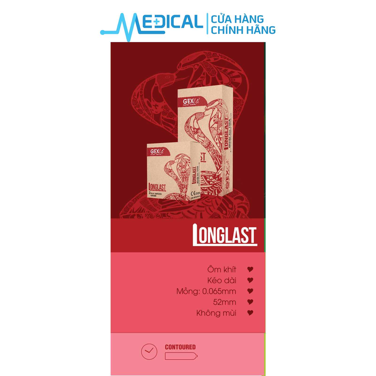 Bao cao su G'EXlife Longlast B/12 (Hộp 12 chiếc) - MEDICAL
