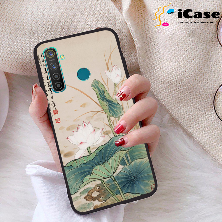 Ốp lưng Realme 5 Pro viền dẻo TPU BST Sen