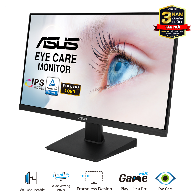 [Trả góp 0%]Màn hình ASUS VA24EHE (23.8 inch/FHD/IPS/250cd/m²/HDMI+D-Sub+DVI-D/75Hz) - Hàng Chính Hãng
