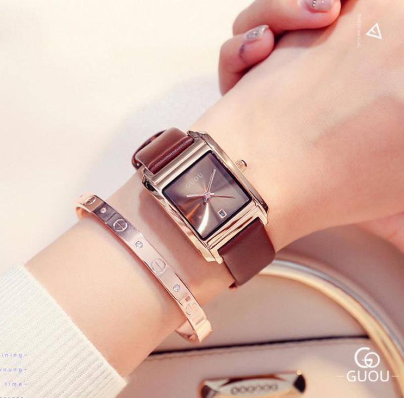 Nơi bán Đồng Hồ Nữ GUOU 8089 Dây Da Cao Cấp Kính Tráng Sapphire