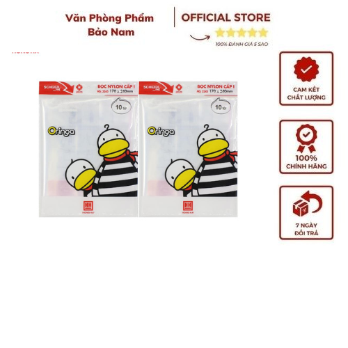 Bọc sách vở cấp 1 hồng hà mã 3245 - tệp 10 cái - dùng cho học sinh cấp1 - - kích thước: 170x240