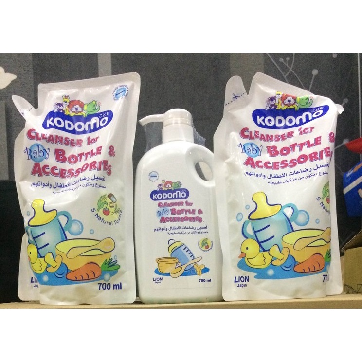 [CHÍNH HÃNG] Nước rửa bình sữa KODOMO ( Túi 700ml/ Chai 750ml)