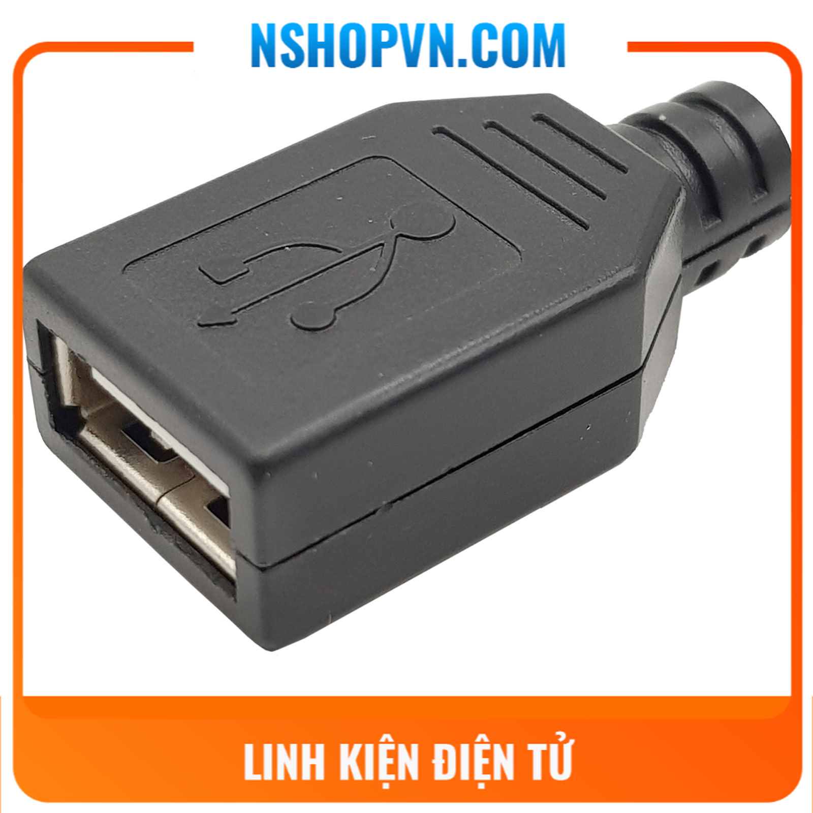 Đầu usb a cái 4p kèm vỏ