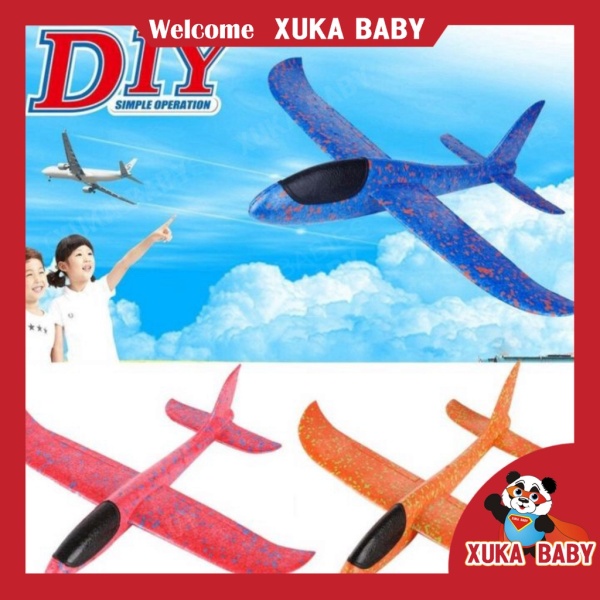Máy bay xốp, đồ chơi phóng máy bay bằng xốp cỡ lớn 48CM có đèn led bay cực xa cho bé 💖