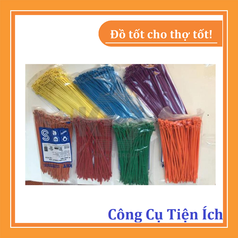 10cm - combo 100 dây thít, dây rút nhựa chọn màu (mỗi bịch 1 màu)