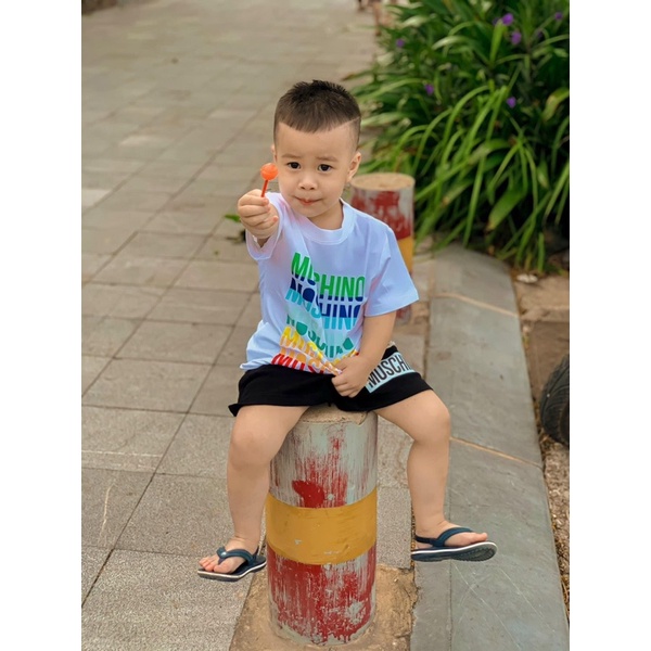 Áo thun Moschino cầu vồng cho bé , áo thun unisex , TP KIDs