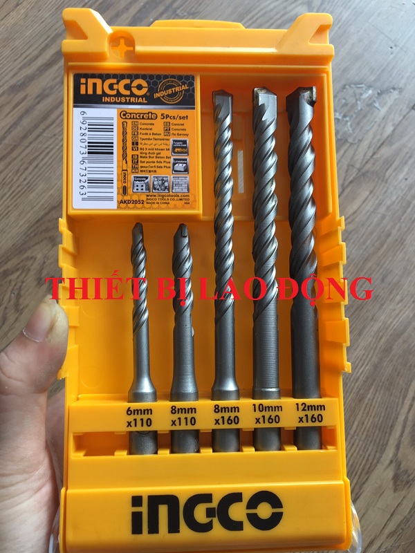Bộ 5 mũi khoan bê tông đuôi gài hiệu Ingco-AKD2052