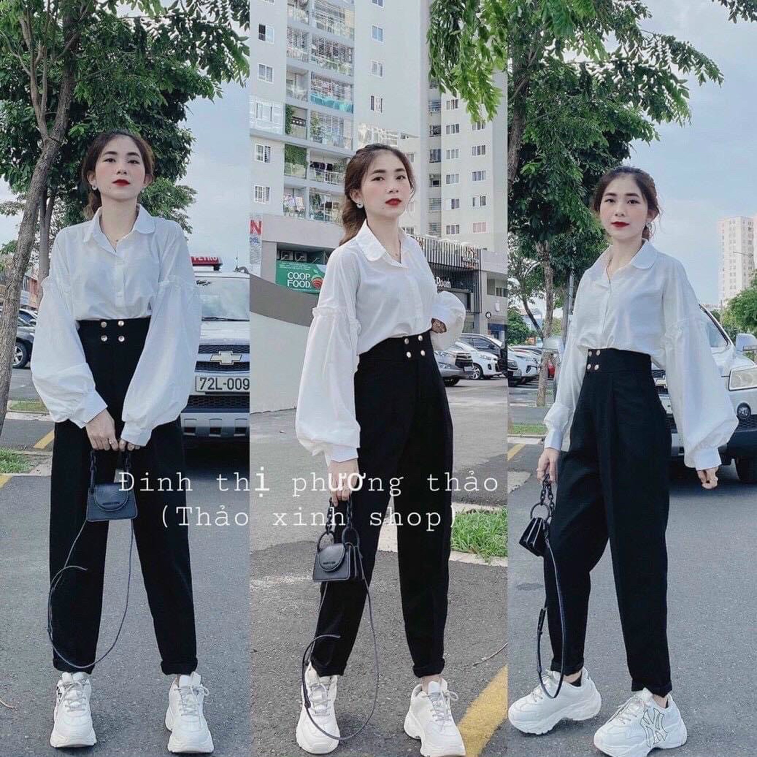Quần tây nữ 4 nút # Quần tây nữ lưng cao (Size S M L)