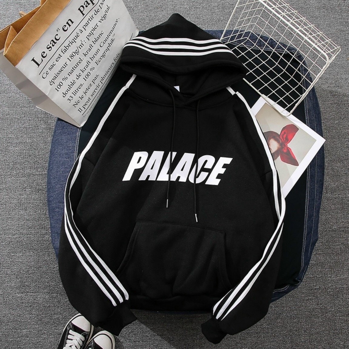 ÁO HOODIE NỮ,ÁO KHOÁC NỈ NỮ PHỐI SỌC TAY NỮ HÀN QUỐC LÓT BÔNG CỰC XINH-2020