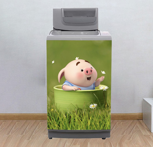 Decal dán máy giặt chất liệu cao cấp- Pig 2022
