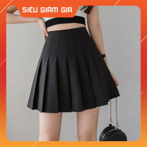 Chân váy xoè xếp ly tennis màu ĐEN sang chảnh