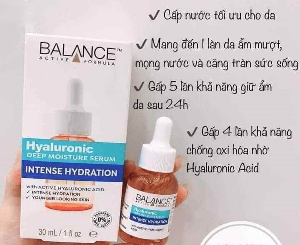 Serum Cấp Nước Dưỡng Ẩm Balance Active Formula Hyaluronic Deep Moisure 30ml