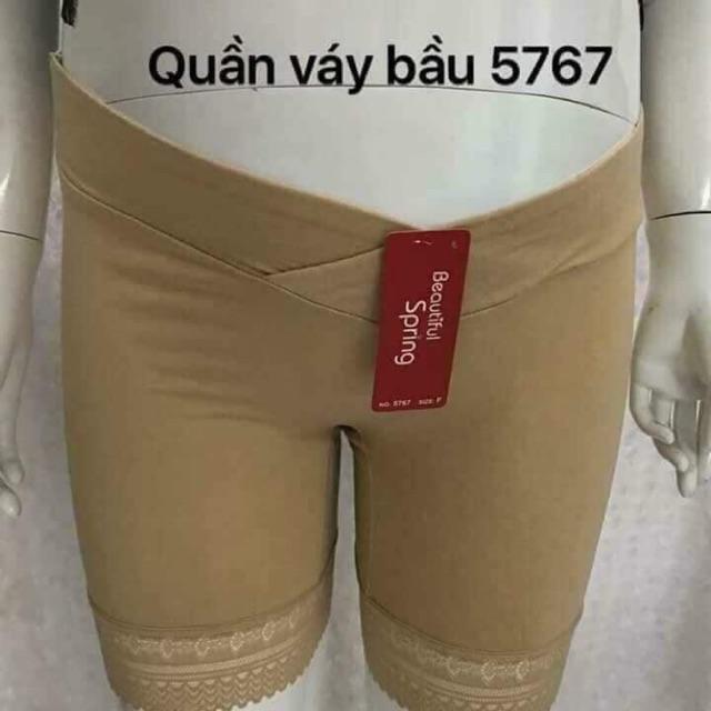 Quần đùi mặc váy bầu cạp chéo