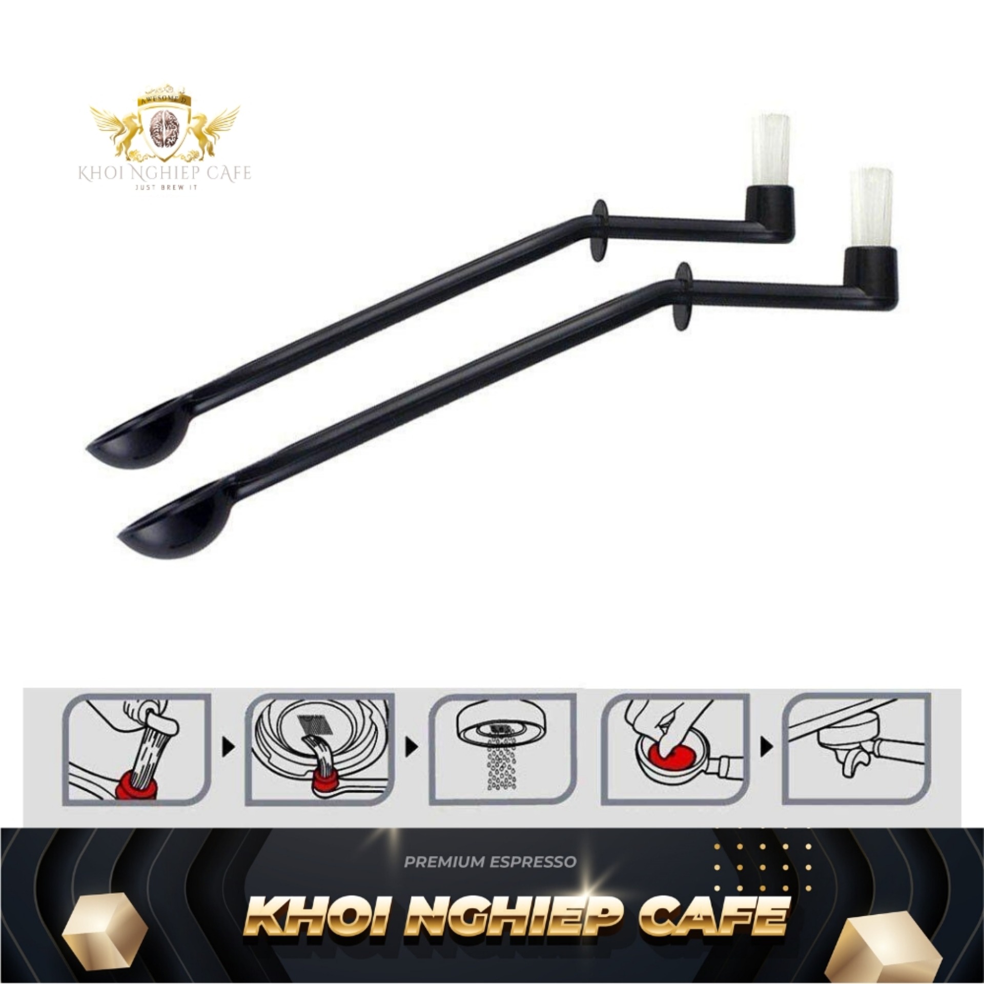 Espresso group head brush –Cọ vệ sinh đầu pha máy pha cafe espresso sợi nylon