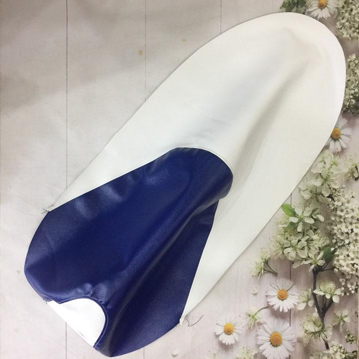 Vỏ bọc yên xe máy đa năng xe SỐ màu Trắng Xanh