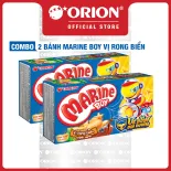 Combo 2 Bánh Cá Marine Boy Orion vị Rong Biển Tuyết Xanh 35g/hộp