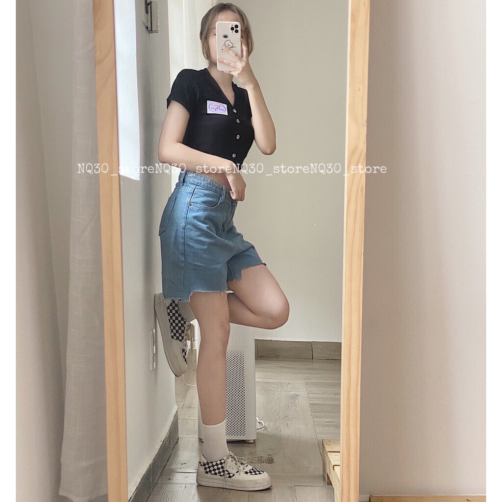 ☀️SET QUẦN JEANS NGỐ ULLZANG + CROP V LOGO