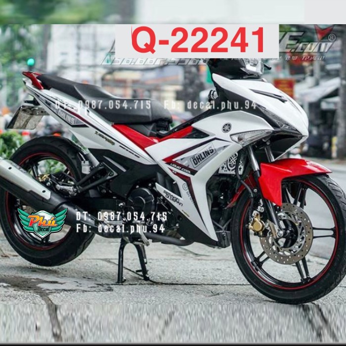 Tem rời Ex 150 Ohlins trắng đỏ 2|Mẫu mã đa dạng|Chi tiết sắc nét|Nhận làm Tem rời theo yêu cầu, chất lượng đảm bảo, cảm kết hàng nhận được đúng với mô tả
