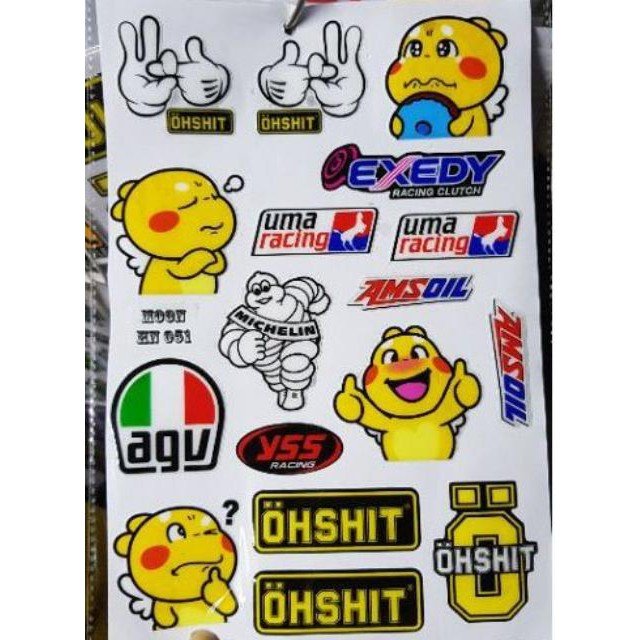 Tem nổi dán xe máy kiểu ohshit mới về siêu hot