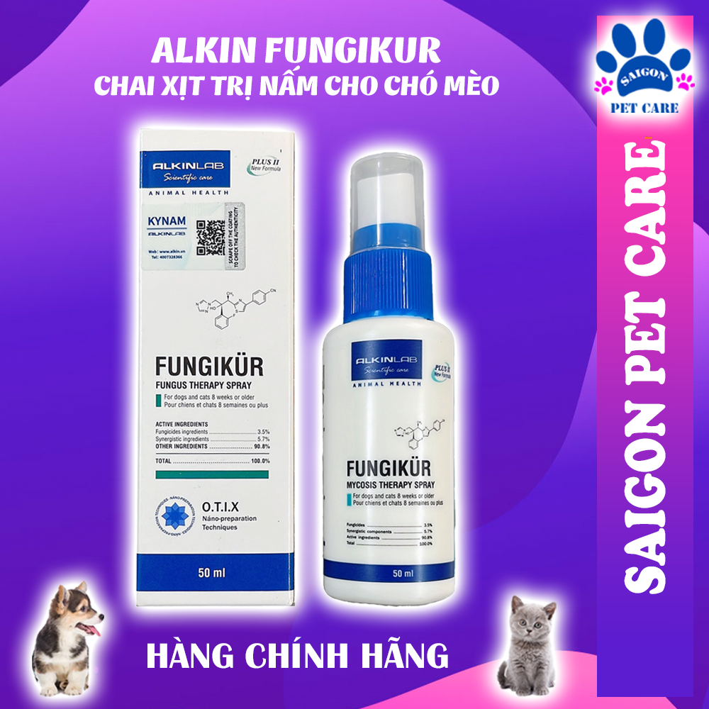 Thuốc xịt trị nấm Alkin Fungikur cho chó mèo 50ml