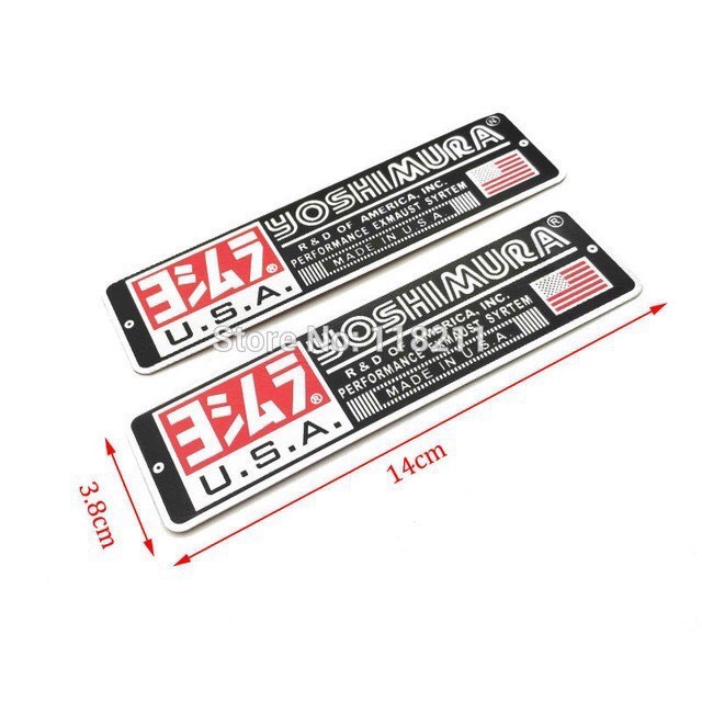 Decal nhôm 3 d dán ống pô - yoshimura 3,8 x 14 cm