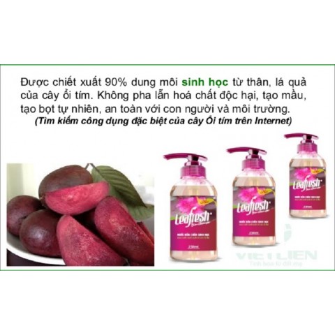 Nước rửa chén sinh học lá ổi tím Leafresh - 500ml/chai