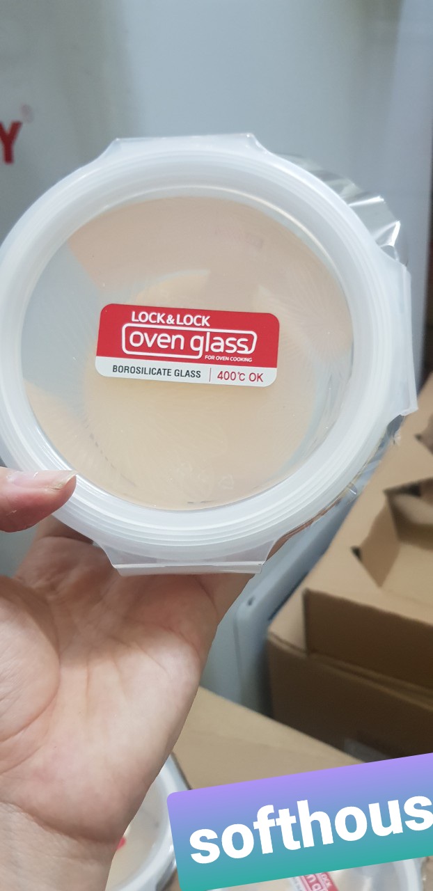 Set 3 thố lock and lock thủy tinh tròn 400ml LLG821