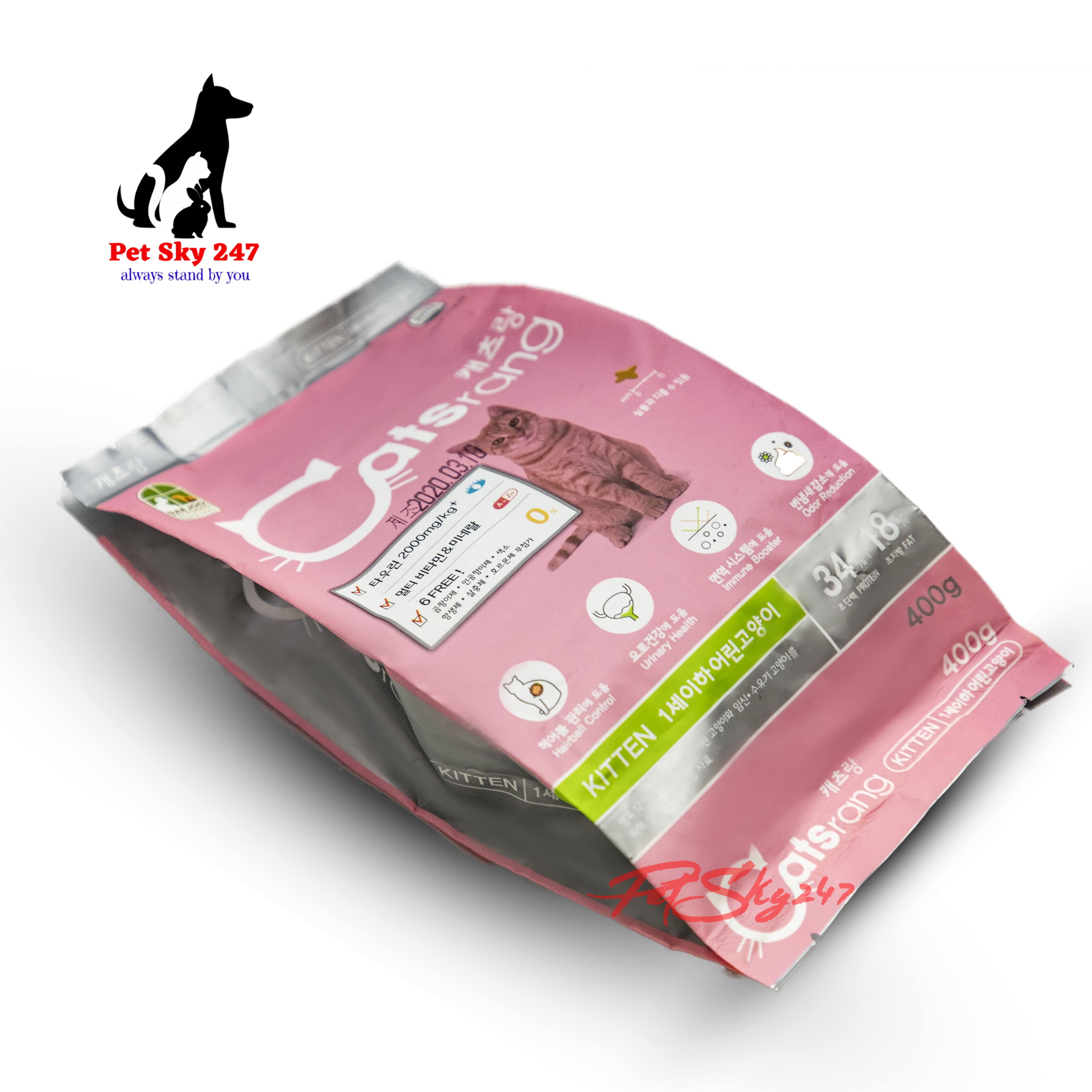 [HCM]Thức Ăn Hạt Cho Mèo Con Catsrang Kitten Gói 400Gram
