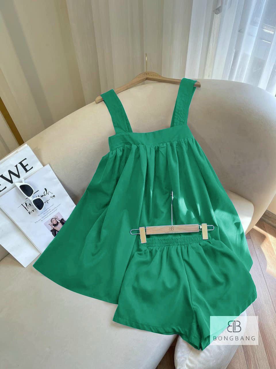 Sét bộ babydoll chất kate lụa mềm hai dây nhiều màu, bộ mặc nhà nữ gồm áo babydoll cổ vuông và quần đùi, sét đồ bộ nữ cộc tay kèm quần short đùi siêu xinh