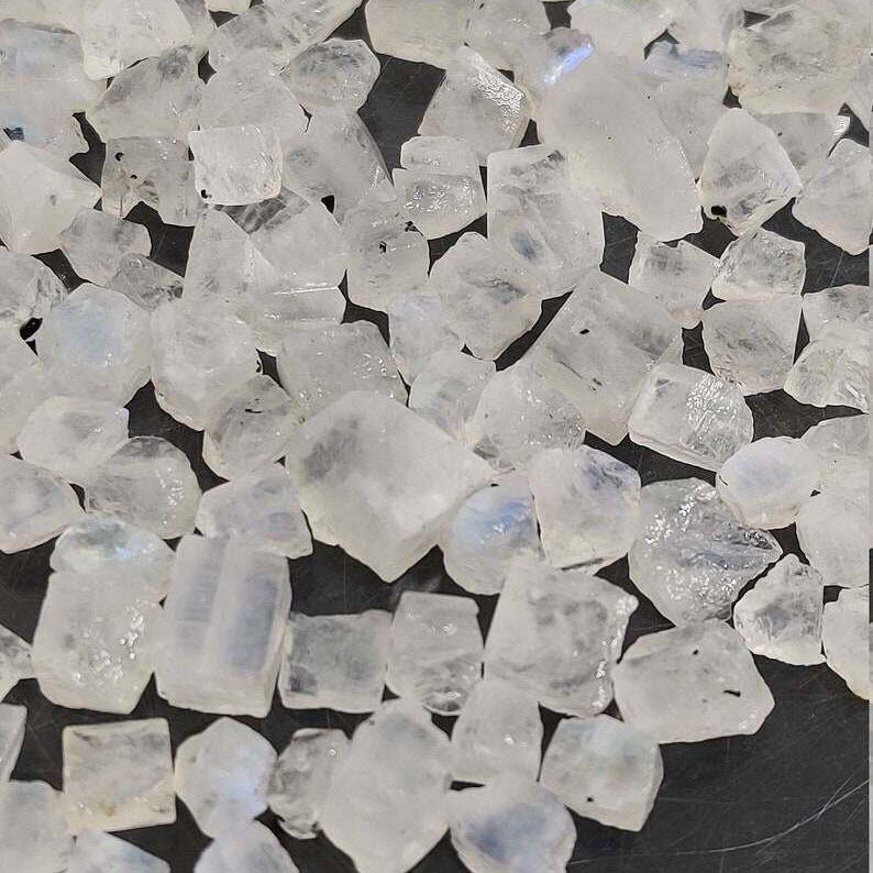Natural Rainbow Moonstone Raw White Rainbow Moonstone Rough Raw Crystal