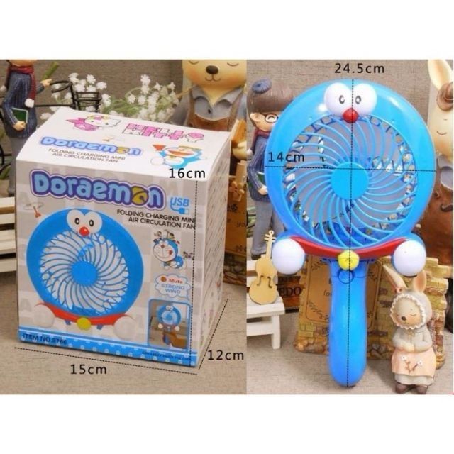 [HOT TREND 2020] Quạt tích điện mini HELLO KITTY & DOREMON dễ thương ( Loại TO)