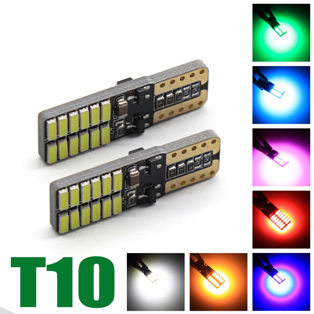Bóng Đèn LED Chân T10 4014 24smd Xi Nhan, Đèn Sương Mù Ô Tô, Demi Xe Máy điện DC 12-24V