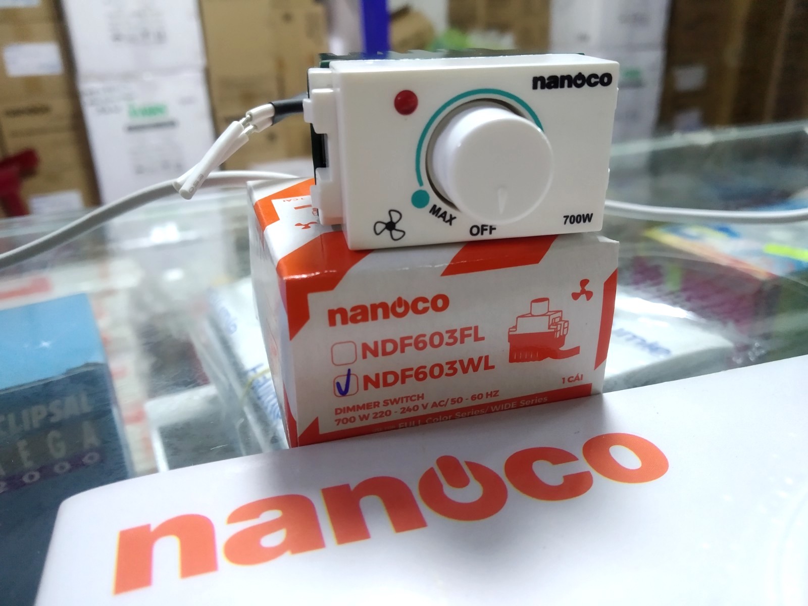 Chiết áp quạt nanoco ndf603w dimmer quạt 700w wide; ndf603f dimmer quạt 700w full