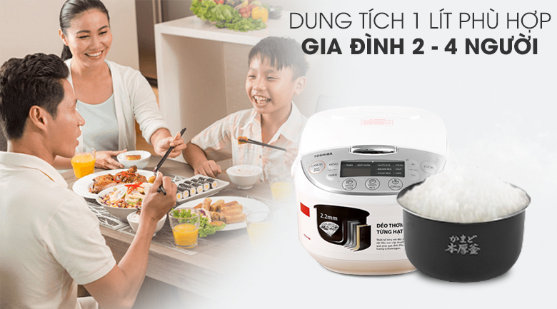 Nồi cơm điện tử Toshiba 1 ,8 lít RC-18DH2PV(W)