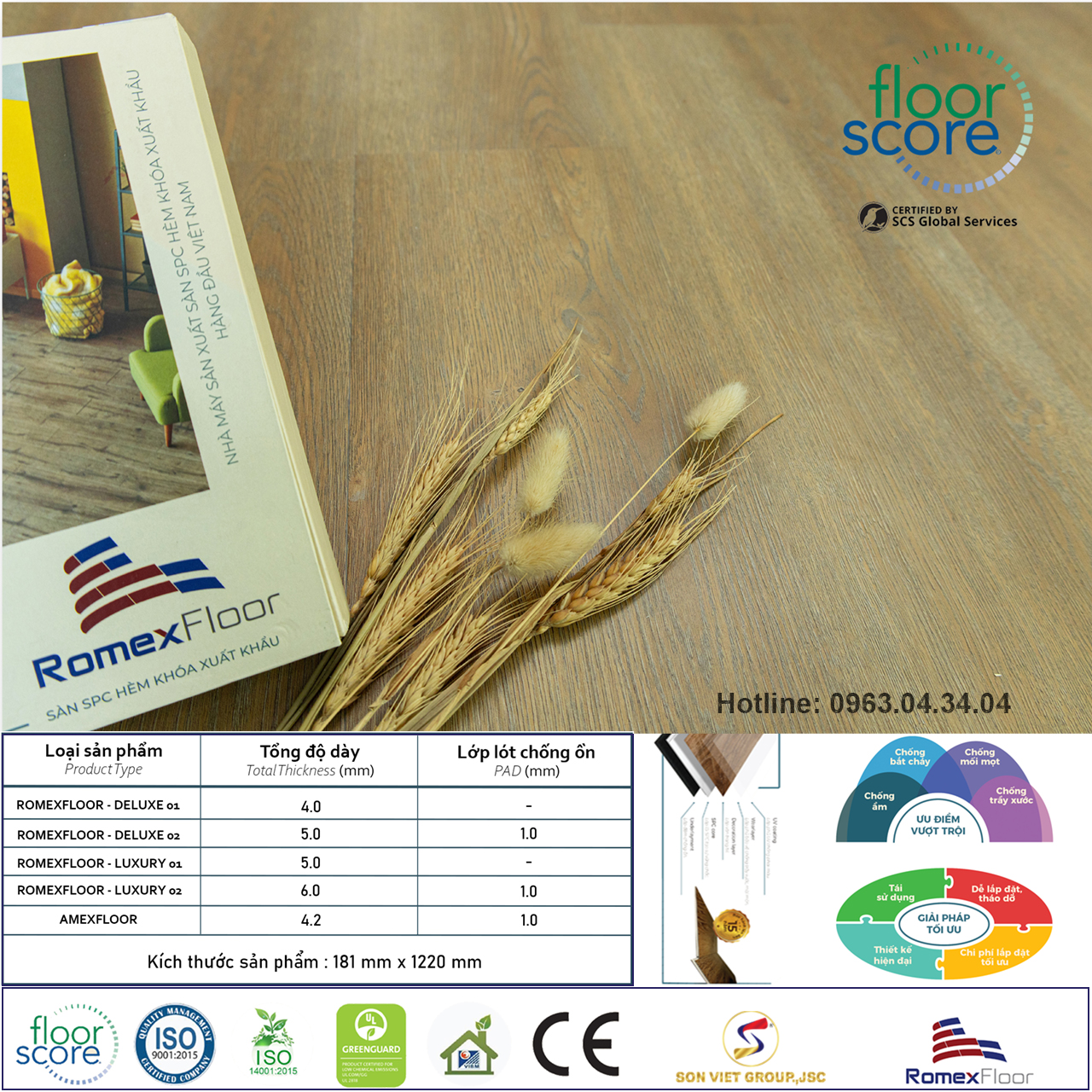 Sàn gỗ spc Romexfloor S005