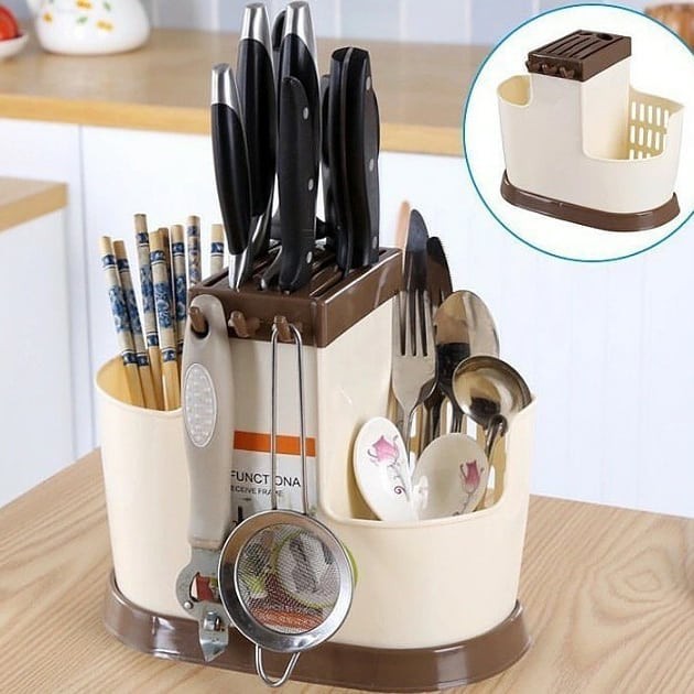 Kệ Nhà Bếp - Giá Cắm Dao, Cắm Đũa Đa Năng 4 trong 1