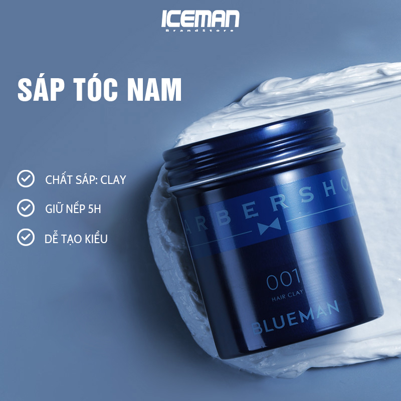 Sáp Vuốt Tóc Nam BLUEMAN 90g Giữ Nếp Chuẩn Salon