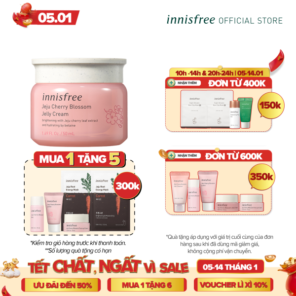 Kem dưỡng ẩm sáng da hoa anh đào innisfree Jeju Cherry Blossom Jelly Cream 50ml