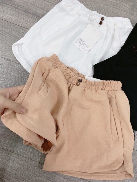 QUẦN SHORT NỮ LƯNG THUN VẢI ĐŨI SIÊU MÁT nuna
