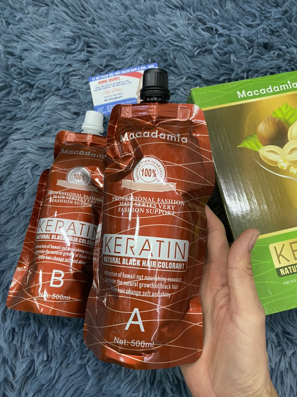nhuộm đen thảo dược phủ bạc keratin
