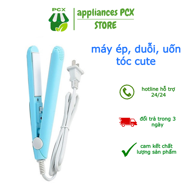 Máy ép tóc duỗi tóc mini, máy kẹp uốn dập tóc mini giúp duỗi uốn thẳng tóc 2 trong 1