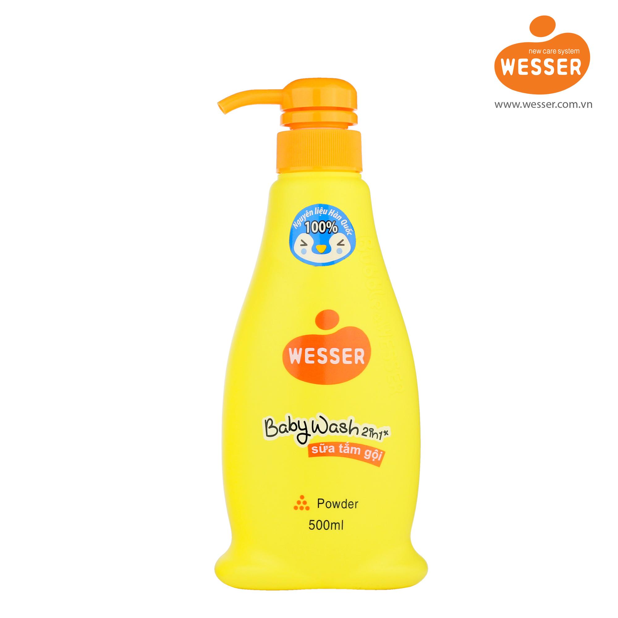 Sữa tắm gội Wesser  500ml (có 3 màu) TẶNG 1 quyển tô màu (nhiều chủ đề tùy chọn) - sua tam goi